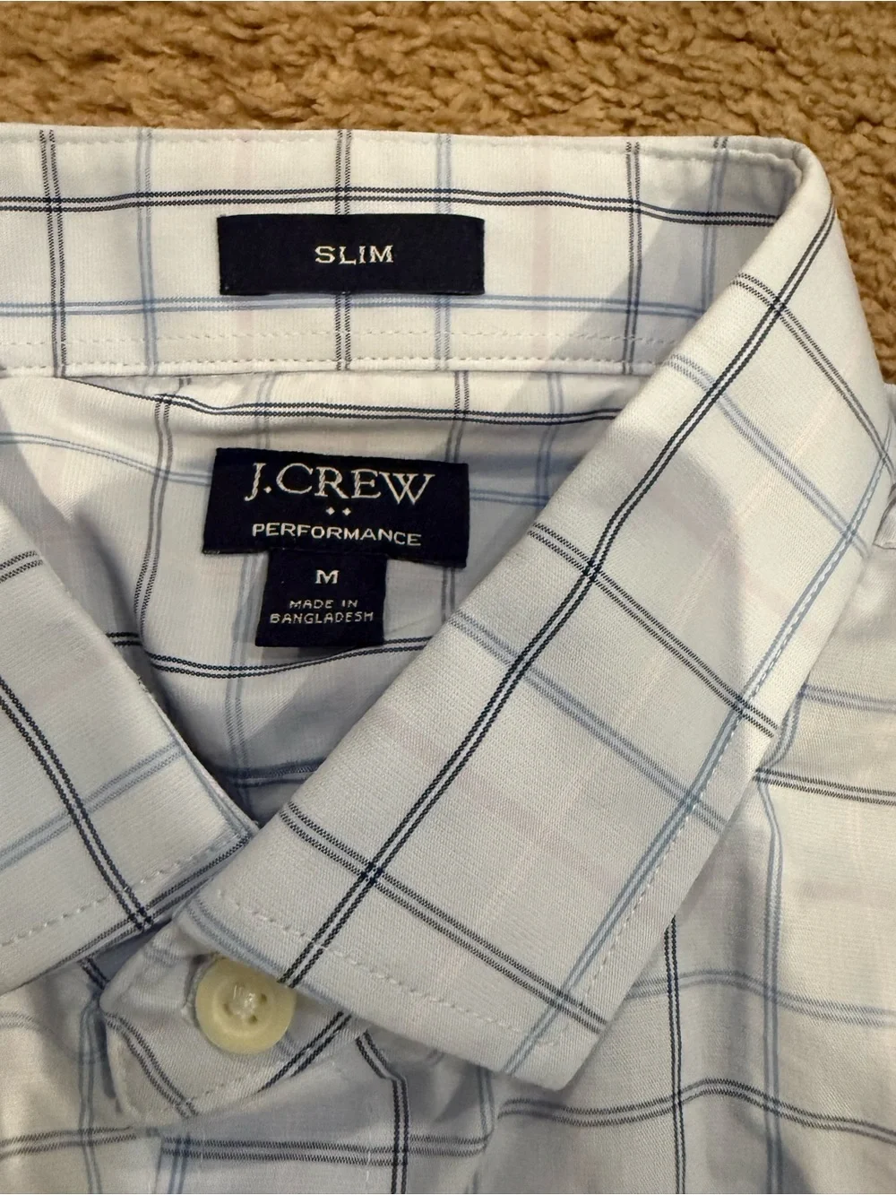 J. Crew Light Blue Windowpane Dress Shirt
